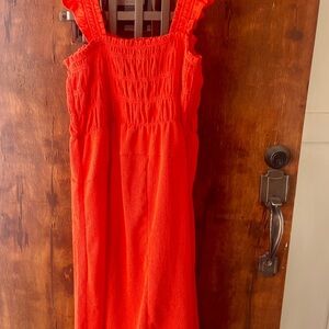 Vibrant Orange Sleeveless Dress
